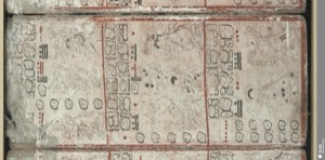 Códice Maya: — Fragmento de calendario y escritura glífica — Anónimo maya