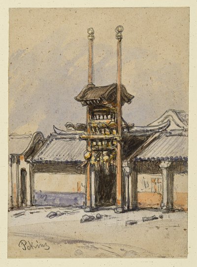 Theater in Peking. Eingangsportal — Eduard Hildebrandt
