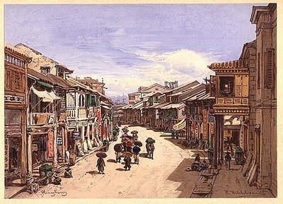 Hongkong Queen's Road — Eduard Hildebrandt