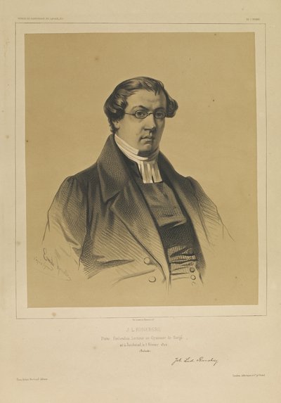 Retrato litográfico de J. L. Pöhlsen, pastor y teólogo.