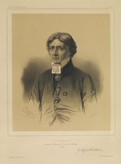 Litografía de Gustaf Gabriel Hällström, profesor de Física de la Universidad de Helsingfors — Émile Lassalle