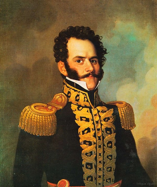 Retrato de militar con uniforme histórico