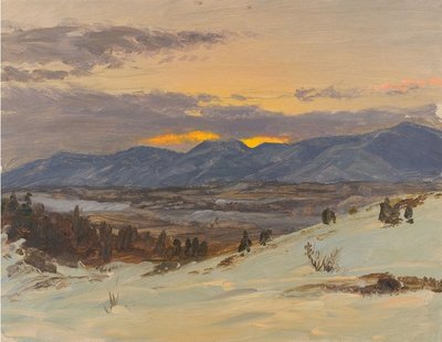 Atardecer nevado en las montañas — Frederic Edwin Church