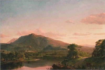 Figuras en un paisaje de nueva Inglaterra