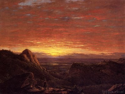 Mañana, vistas al este sobre el valle del Hudson desde las montañas Catskill