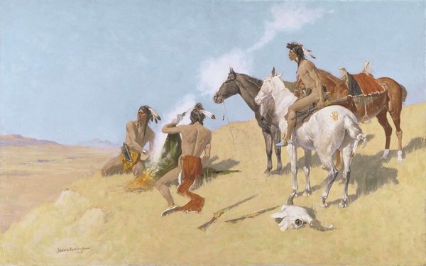Indios en el paisaje árido — Frederic Remington