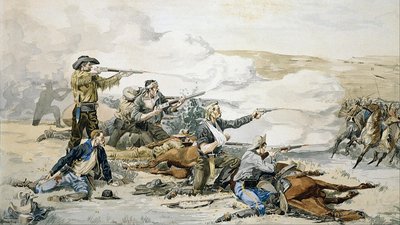 Combate en la llanura del oeste — Frederic Remington