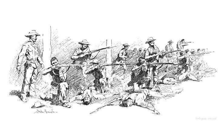 Rough Riders disparando en San Juan Hill.