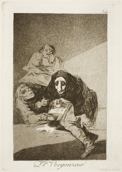 Los Caprichos — 54: el vergonzoso — Francisco de Goya