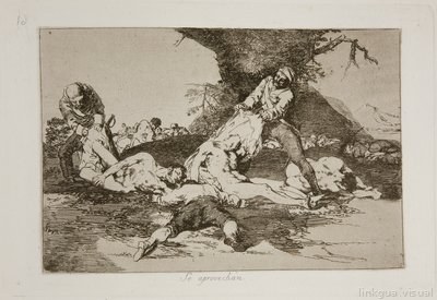 Los Desastres de la guerra — 16: Se aprovechan — Francisco de Goya