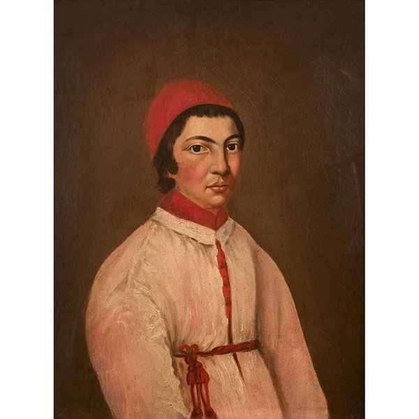 Retrato de joven con gorro rojo — Hermenegildo Bustos