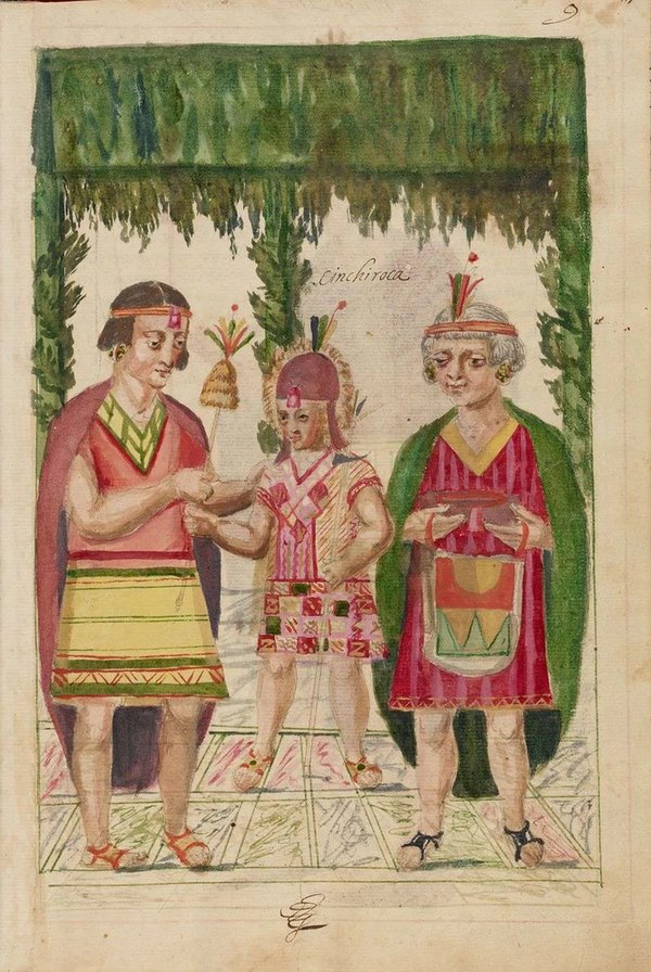 Historia del origen y genealogia real de los reyes incas del — Anónimo (ilustración colonial)
