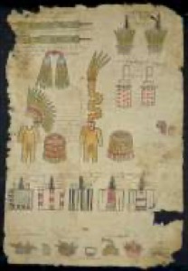 Códice Matritense — De los atributos: Atuendos y Guerreros Aztecas — Matricula de los Tributos
