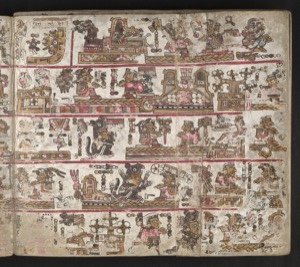 Códice Prehispánico — Con escenas de rituales y deidades — Anónimo tlacuilo, tradición mixteca