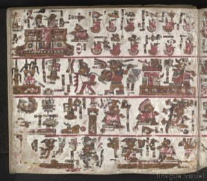 Páginas del Códice Bodley: Escenas rituales y deidades mesoamericanas