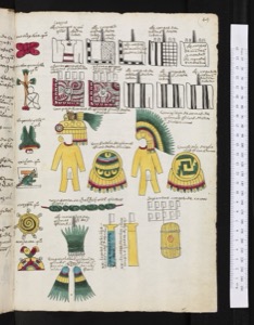 Códice Mendoza: — Atuendos Militares y Emblemáticos Mexicas — Anónimo tlacuilo mexica (Códice Mendoza)