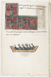 Códice de la Realidad: Tributos y Embarcaciones — Anónimo tlacuilo mexica (Códice Aubin)