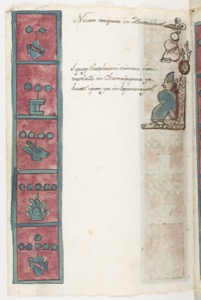 Códice Borgia: — Representación de atributos y deidades mexicas — Anónimo tlacuilo mexica (Códice Aubin)
