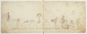 Códice O — Lienzo con figuras antropomorfas y zoomorfas — Anónimo tlacuilo mexica (Códice Azcatitlán)