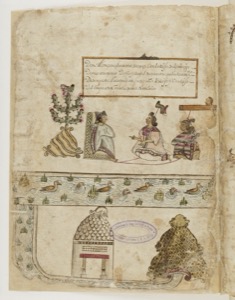 Escena de la vida en una laguna, con personajes y fauna — Anónimo mesoamericano