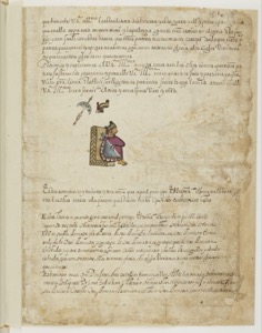 Ilustración de un códice con glifos y escritura náhuatl — Anónimo mesoamericano