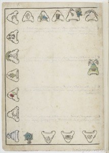Heráldica y blasones en un documento histórico
