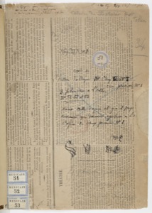 Página de diario con anotaciones y recortes — Anónimo