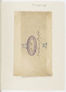 Sello y escritura sobre papel antiguo — Anónimo novohispano
