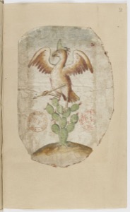 Águila Real posada sobre nopal, símbolo de México — Anónimo tlacuilo mexica
