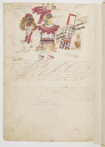 Figura de guerrero azteca con escudo y lanza — Anónimo mesoamericano