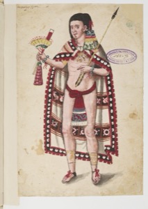 Retrato de un noble mexica con ornamentos rituales — Anónimo mesoamericano