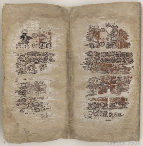 Códice Maya con glifos y figuras