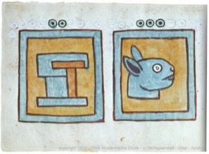Páginas de un Códice Prehispánico con Glifos y Representación Animal — Anónimo tlacuilo (Códice Magliabecchiano)