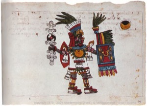 Gobernante Mexica con Atuendos Rituales — Anónimo tlacuilo (Códice Magliabecchiano)