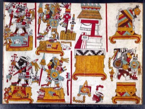 Códice Maya — Con figuras y deidades — Anónimo mixteco (Códice Zouche-Nuttall)