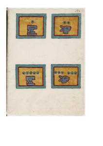 Página de códice con glifos y representaciones pictóricas — Anónimo tlacuilo mexica (Códice Tudela)