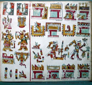 Páginas de un Códice Mexicano Prehispánico: Dioses y Rituales — Anónimo mixteco
