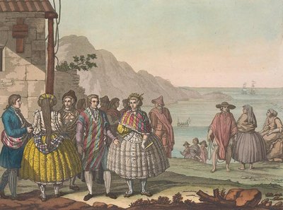 Habillement des habitants de la Conception, Chile — Giulio Ferrario
