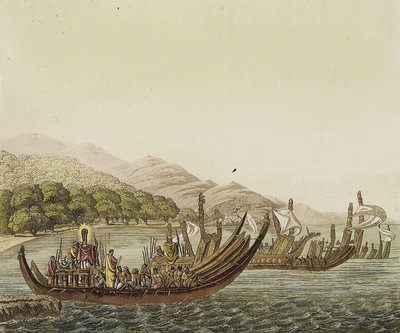 Barcos polinesios con tripulación — Giulio Ferrario