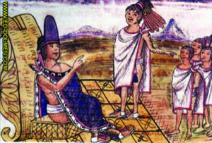 Ceremonia Mexica: Gobernante y Sacerdote — Anónimo tlacuilo mexica