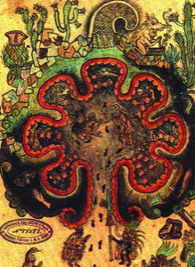 Escena Mitológica del Códice Borbónico — Anónimo tlacuilo mexica (Códice Borbónico)