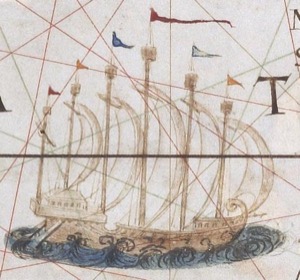 Vela y Cartografía: un Galeón en Aguas Representadas — Atlas Miller