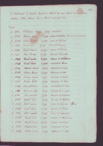 Lista de pagos y deudas anotadas a mano en un documento antiguo — Anónimo maya