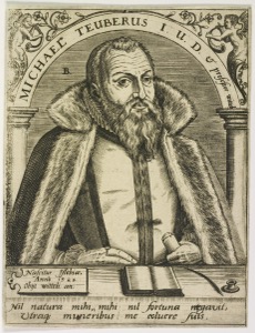 Retrato de Michael Teuberus — Anónimo (grabado renacentista)