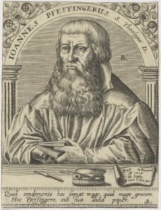 Retrato de Johannes Pfeffinger, teólogo — Anónimo (grabado renacentista)