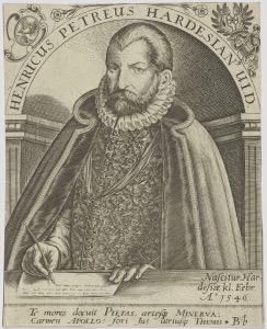 Retrato de Henricus Petreus Hardesian — Anónimo (grabado renacentista)