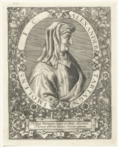 Este grabado presenta un retrato de Alexander Tartagnus — Anónimo (grabado renacentista)