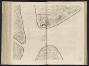 Mapa de un río y una ensenada con fortificación — Cartógrafo anónimo (siglo XVII)