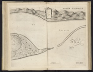 Mapa antiguo de un puerto y fortificación costera — Cartógrafo anónimo (siglo XVII)