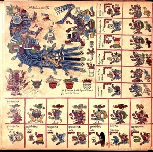 Códice Borgia: — Representación de deidades y ofrendas aztecas — Anónimo mesoamericano
